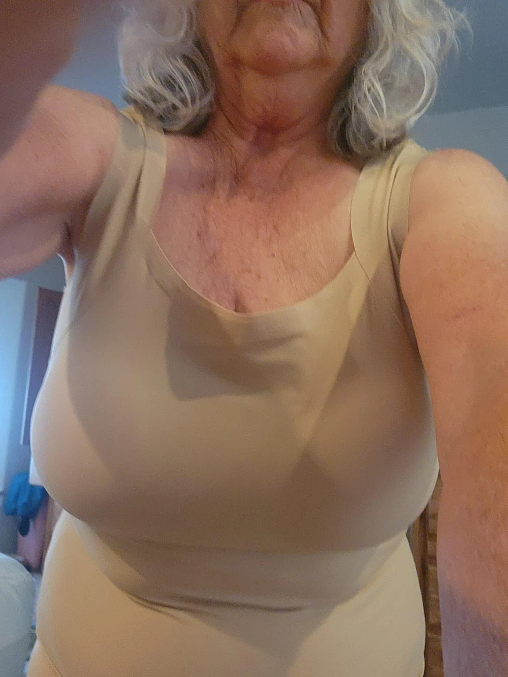 Customer photo of the Lovelle Ease built-in bra tank – Elaine K. · Cardiff