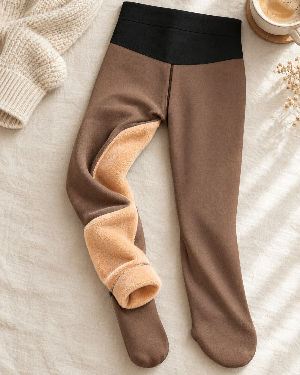 Lovelle Thermal with one leg turned inside out to show the soft fleece